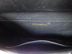 Vintage CHANEL black lambskin 2.55 classic jumbo, large shoulder bag with double side flap and golden CC closure