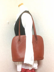 Vintage Louis Vuitton brown epi shoulder tote bag. Perfect vintage LV purse for daily use.