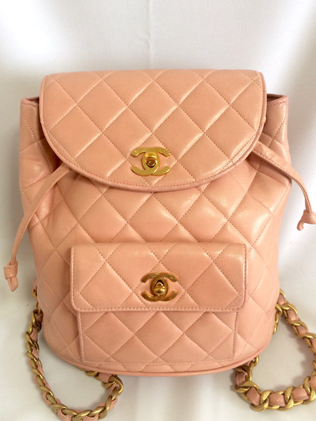 Authentic Chanel Terry Cloth Quilted Backpack Bag