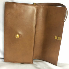 70's vintage Roberta di Camerino brown genuine leather purse with R cham chains. A rare masterpiece