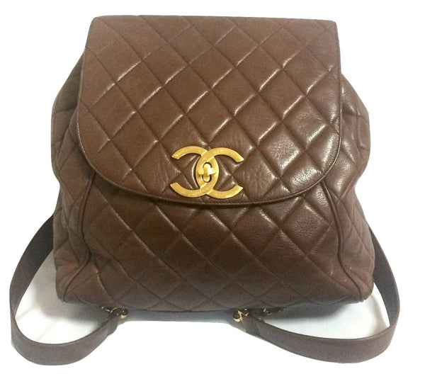 brown chanel backpack vintage