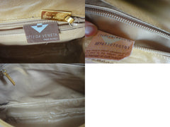 Vintage Bottega Veneta beige intrecciato woven leather handbag. Best classic and elegant purse.