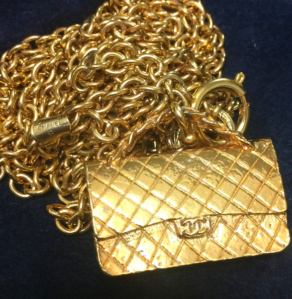chanel gold and silver chain bag charm