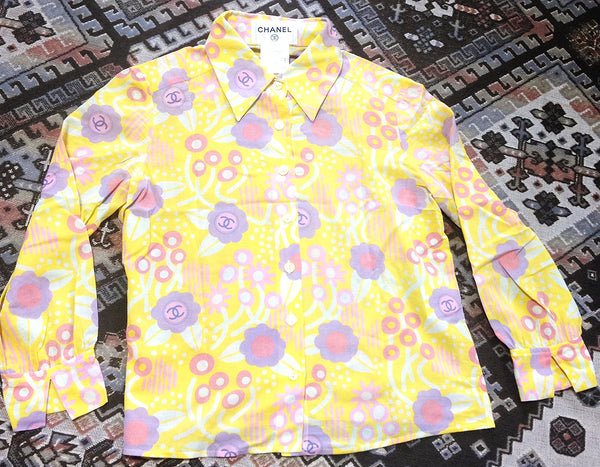 Vintage CHANEL yellow, pink, orange, etc multicolor floral print cotto –  eNdApPi ***where you can find your favorite designer  vintages..authentic, affordable, and lovable.