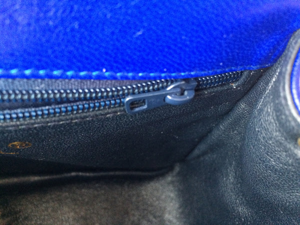 CHANEL Shoulder Bag Clutch Chocolate Bar Stitch Blue Denim Silver Chain CC  Logo