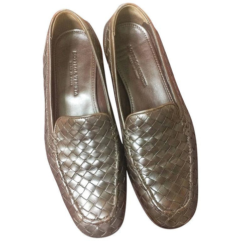 MINT. Vintage Bottega Veneta classic dark brown intrecciato leather shoes. EU 38, US7.5-8