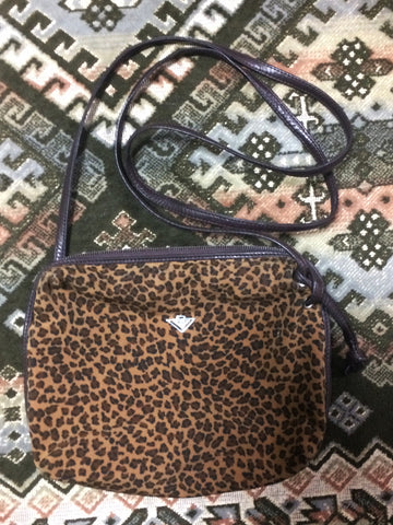 Vintage Bottega Veneta brown leopard mini shoulder bag  with leather trimming. Casual daily use bag.