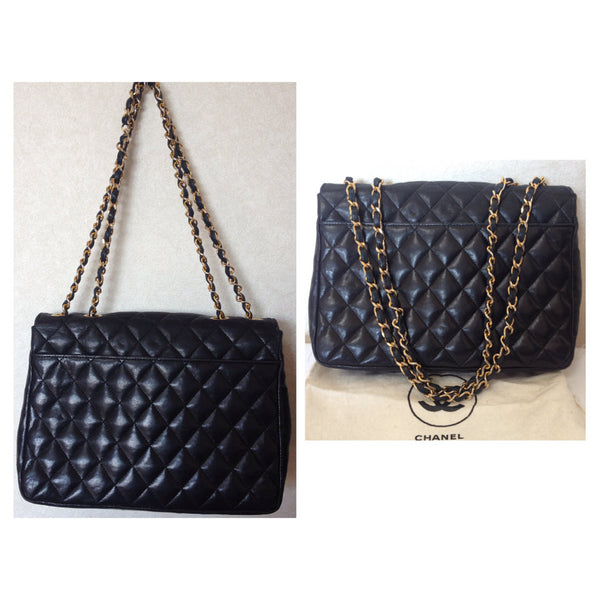 80's vintage CHANEL classic 2.55 black lambskin double chain shoulder –  eNdApPi ***where you can find your favorite designer  vintages..authentic, affordable, and lovable.
