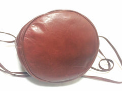 Vintage Celine wine brown nappa leather hobo bucket shoulder bag with blason mark