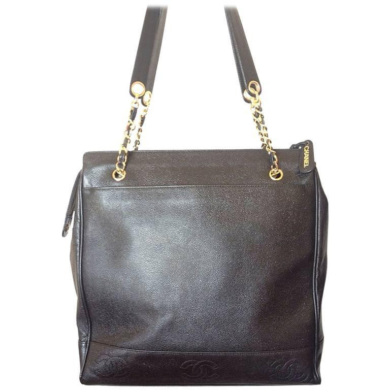 Vintage CHANEL black classic tote bag in nappa leather with gold tone – eNdApPi  ***where you can find your favorite designer vintages..authentic,  affordable, and lovable.
