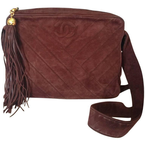 Vintage CHANEL dark brown V stitch suede leather shoulder bag with CC –  eNdApPi ***where you can find your favorite designer  vintages..authentic, affordable, and lovable.