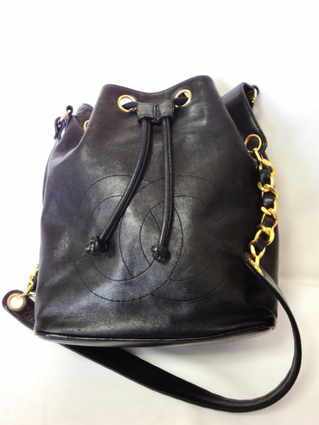 Vintage CHANEL dark brown lamb leather hobo bucket style chain strap b –  eNdApPi ***where you can find your favorite designer  vintages..authentic, affordable, and lovable.