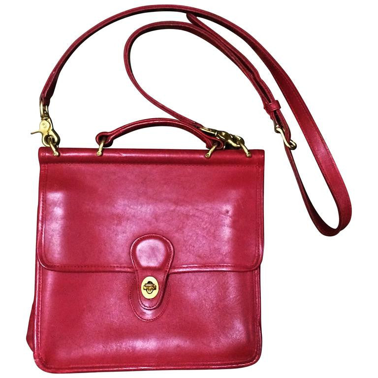 Vintage Coach Red Canvas Purse, Handbag Beautiful