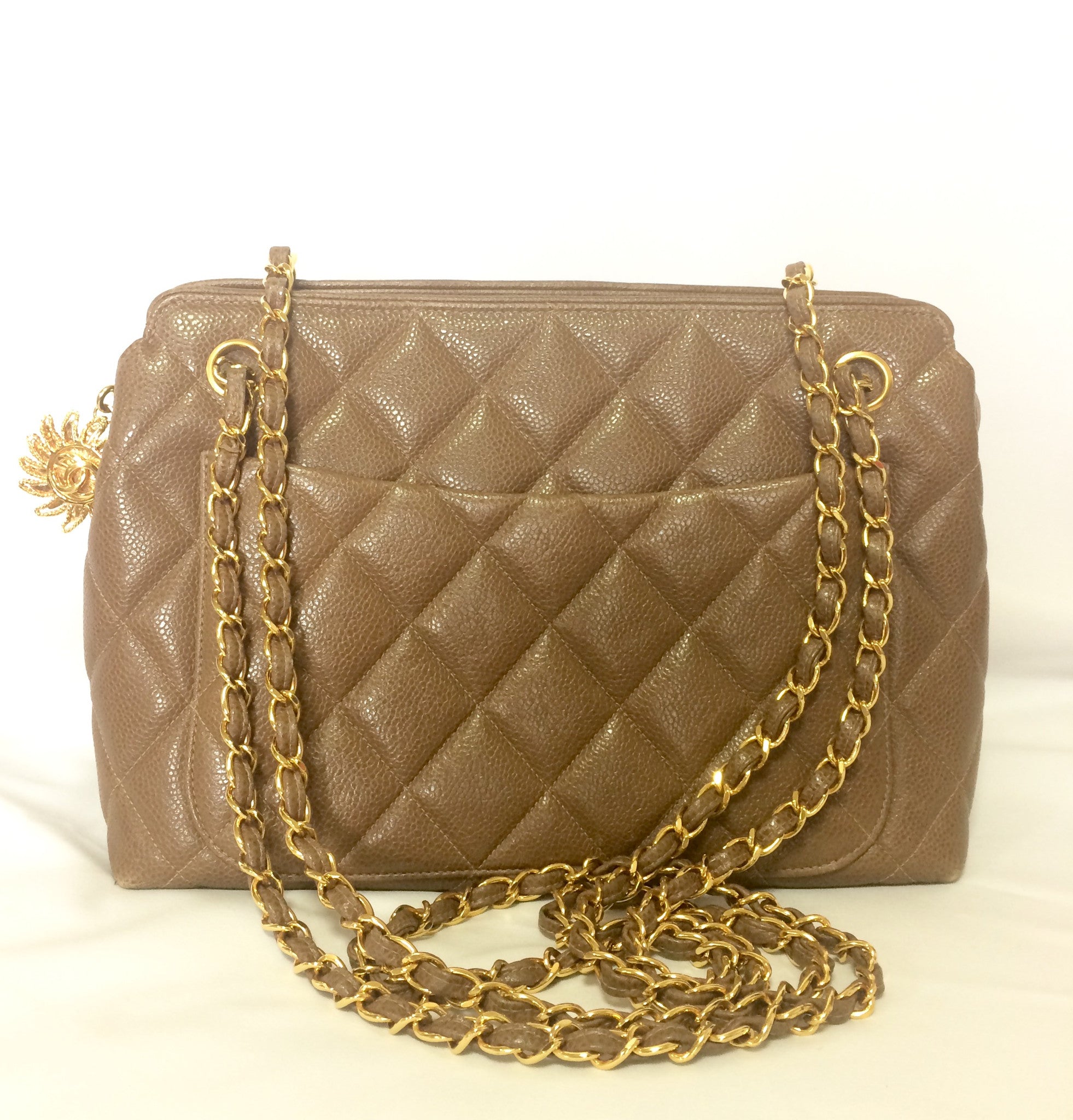 Chanel Brown Small Classic Lambskin Double Flap Beige Leather ref.889847 -  Joli Closet