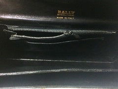 Vintage BALLY genuine black crocodile chain clutch, shoulder bag. Classic purse.