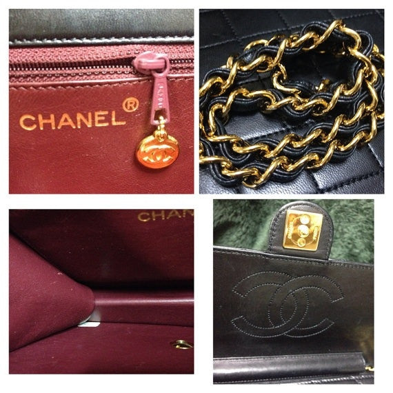 Vintage Chanel black lambskin camera bag, shoulder bag with fringe