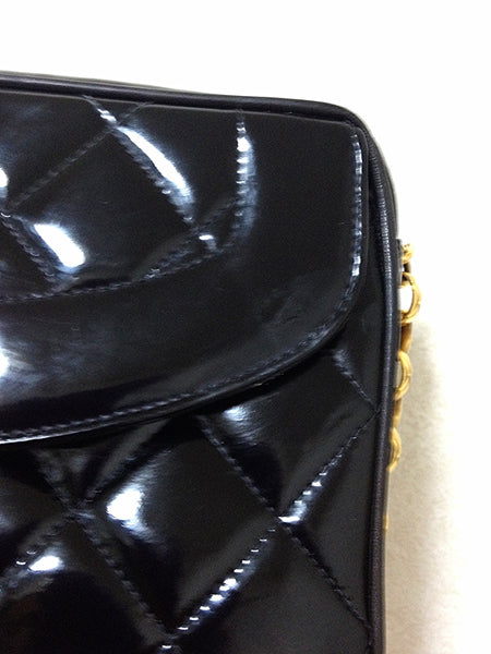 Vintage CHANEL quilted patent enamel leather black camera purse with g –  eNdApPi ***where you can find your favorite designer vintages..authentic,  affordable, and lovable.