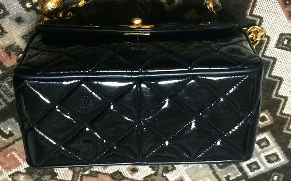 Vintage CHANEL quilted patent enamel leather black camera purse with g –  eNdApPi ***where you can find your favorite designer  vintages..authentic, affordable, and lovable.