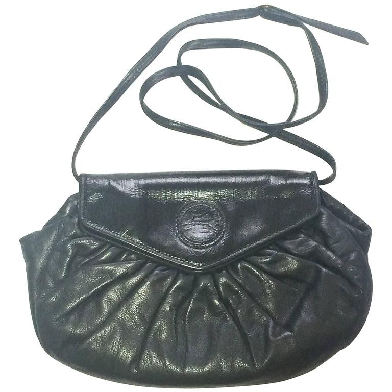 Fendi, Bags, Salerare Vintage Fendi Monochrome All Black Canvas Shoulder  Bag With Leather