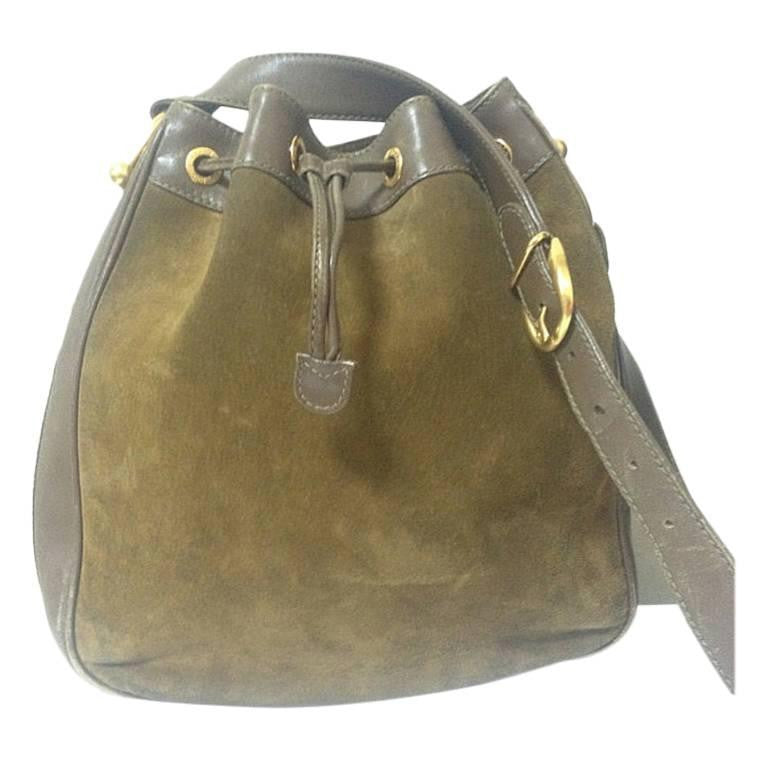 Genuine Leather Large Bucket Shoulder Bag