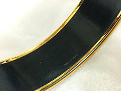 Vintage Hermes cloisonne enamel horse and tassel, fringe design golden thick bangle, bracelet.