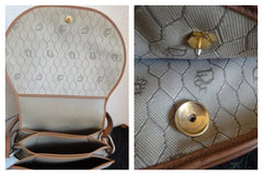 Vintage Christian Dior beige round shoulder purse. Honeycomb collection.