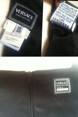 Vintage Gianni Versace black and check pattern vinyl dress with medusa motifs. Gorgeous dress Lady Gaga style.