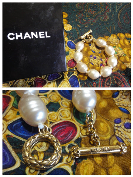 Vintage Chanel necklace logo super long rare