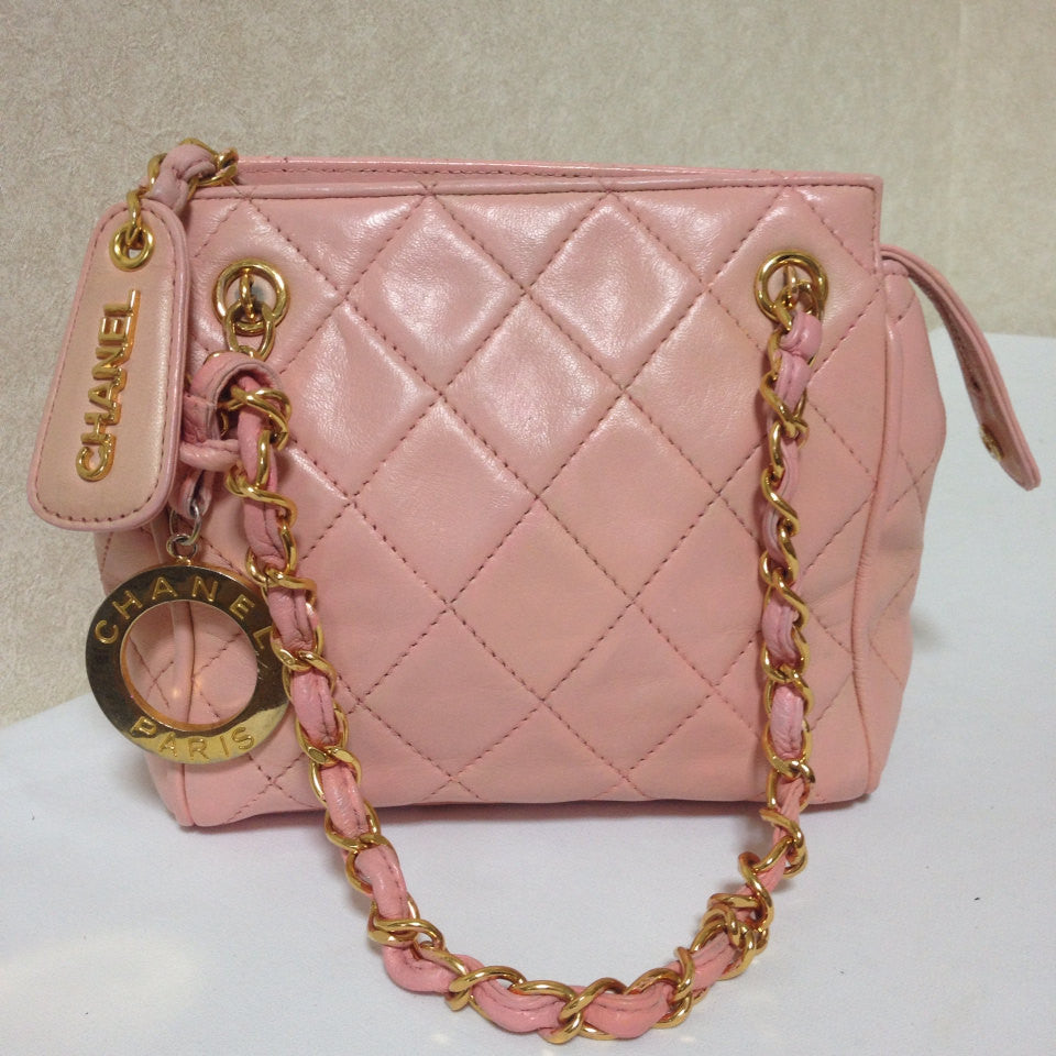 1997 Chanel Pink Quilted Lambskin Vintage Small Classic Double Flap Bag at  1stDibs
