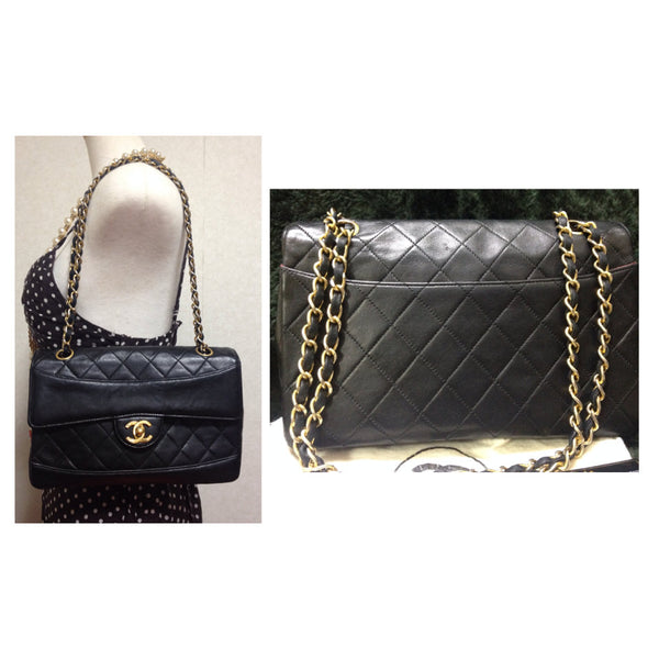 Vintage Chanel classic 2.55 black lambskin shoulder bag with golden ch –  eNdApPi ***where you can find your favorite designer  vintages..authentic, affordable, and lovable.