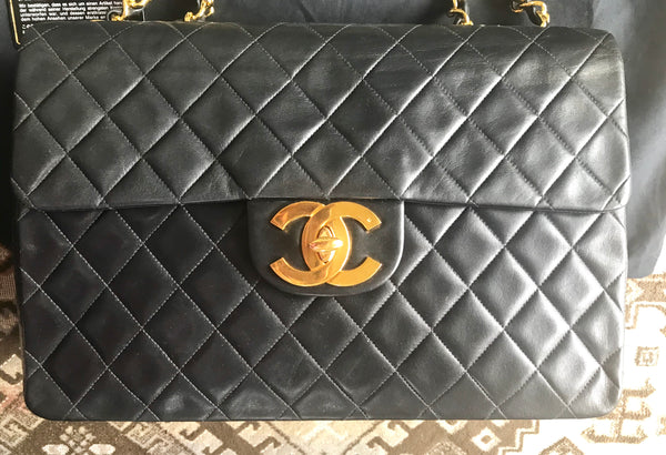 Reserved for B. Vintage CHANEL black lamb leather large, jumbo , class –  eNdApPi ***where you can find your favorite designer  vintages..authentic, affordable, and lovable.