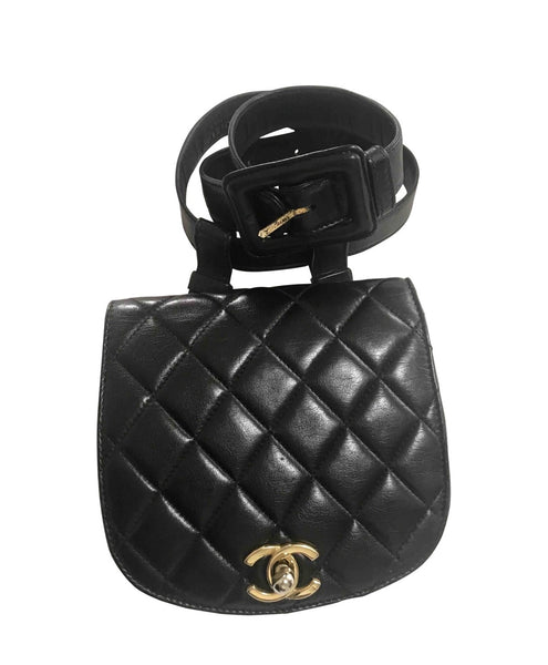Chanel Vintage Lambskin Black Classic Fanny Pack Belt Waist Bag 24k GH –  Boutique Patina