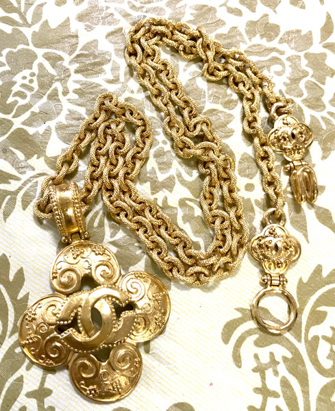 MINT. Vintage CHANEL long chain necklace with large arabesque petal fl – eNdApPi  ***where you can find your favorite designer vintages..authentic,  affordable, and lovable.