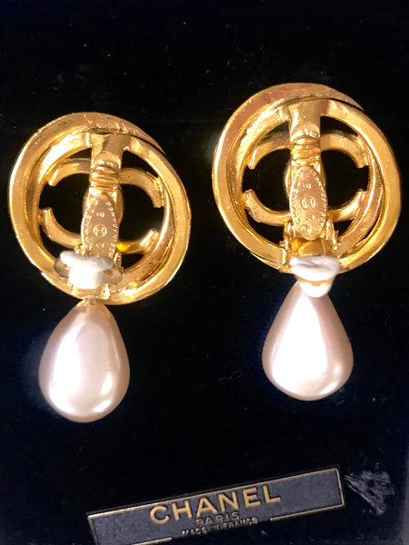 Chanel Vintage Chanel Paris CC Logo Earrings