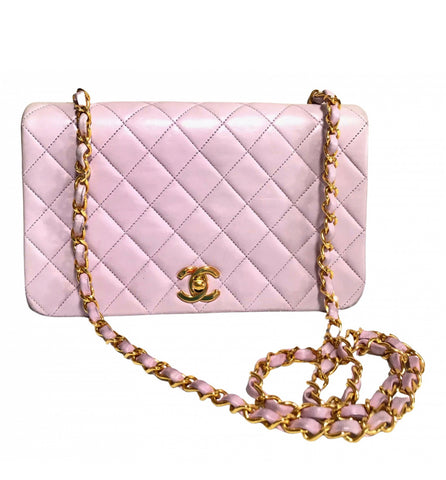Vintage CHANEL milky pink 2.55 shoulder bag with golden CC closure