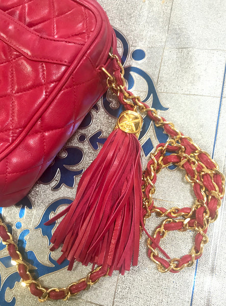 Vintage Chanel red lambskin camera bag style chain shoulder bag with f –  eNdApPi ***where you can find your favorite designer  vintages..authentic, affordable, and lovable.