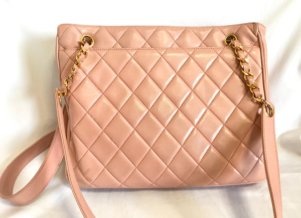 Vintage CHANEL milky pink lambskin shoulder tote bag with gold tone ch – eNdApPi  ***where you can find your favorite designer vintages..authentic,  affordable, and lovable.