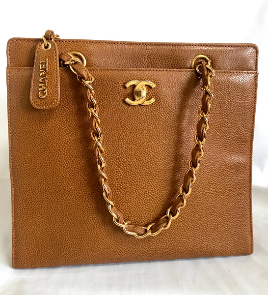 Vintage CHANEL camel brown caviar leather square shoulder bag with gol –  eNdApPi ***where you can find your favorite designer  vintages..authentic, affordable, and lovable.