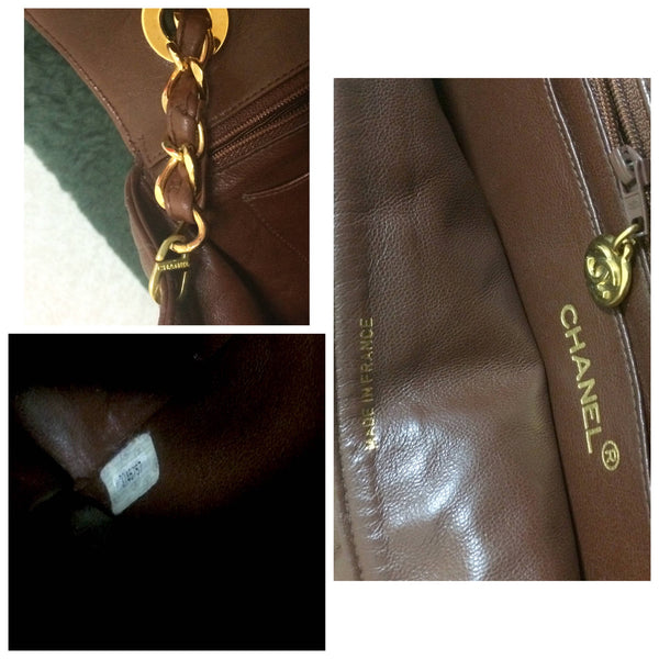Chanel 2000s Leather Grey Thick Chain Handbag · INTO