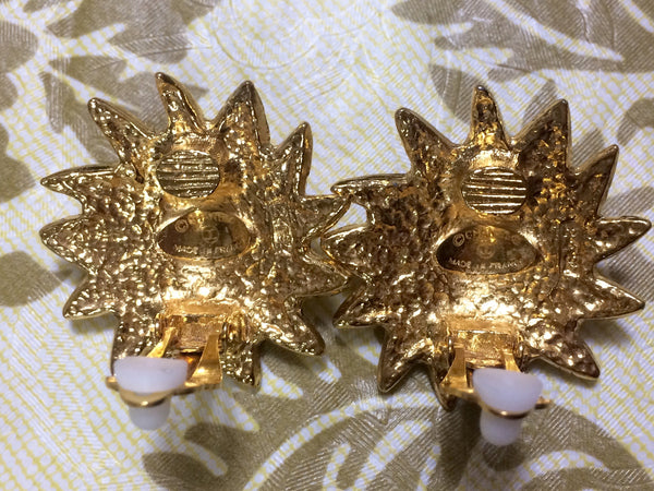 MINT. Vintage CHANEL lion design golden earrings with CC marks around –  eNdApPi ***where you can find your favorite designer  vintages..authentic, affordable, and lovable.
