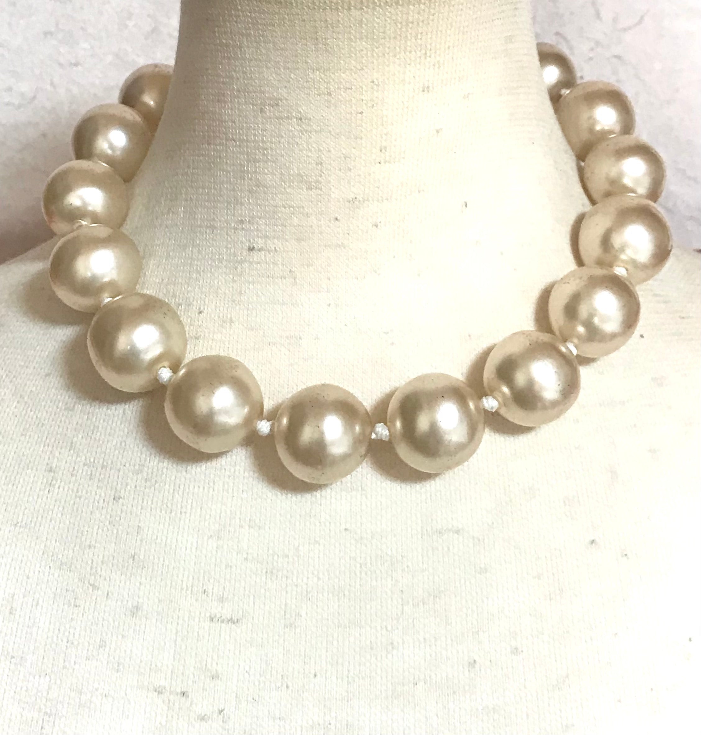 Vintage CHANEL extra large classic faux baroque pearl necklace. Get a –  eNdApPi ***where you can find your favorite designer  vintages..authentic, affordable, and lovable.