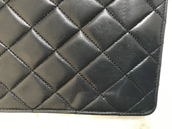 Unisex Pre-Owned Authenticated Chanel Medium Classic Lambskin Double Flap Leather  Black Shoulder Bag 