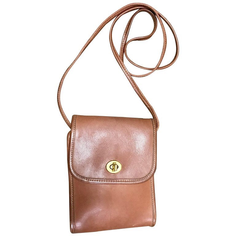 Vintage COACH genuine khaki and brown leather mini shoulder bag in hal –  eNdApPi ***where you can find your favorite designer  vintages..authentic, affordable, and lovable.