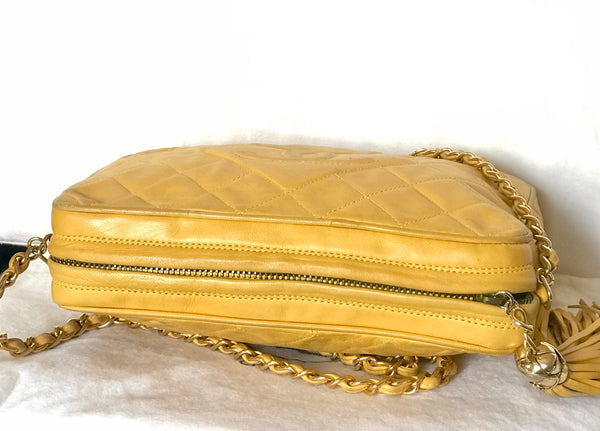 Ves Vintage Chanel yellow lambskin camera bag style chain shoulder bag – eNdApPi  ***where you can find your favorite designer vintages..authentic,  affordable, and lovable.