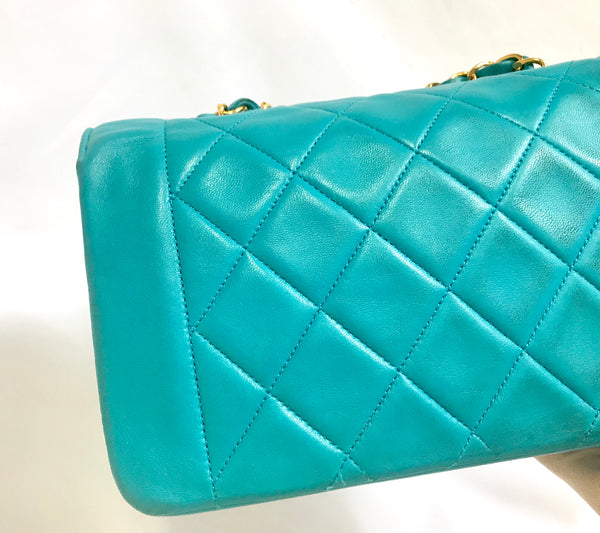 Vintage CHANEL emerald blue 2.55 chain shoulder bag with golden CC clo –  eNdApPi ***where you can find your favorite designer  vintages..authentic, affordable, and lovable.