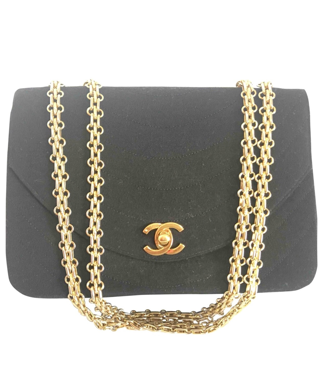 red chanel bag with gold chain