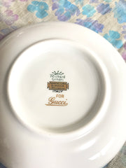 1970's vintage Richard Ginori for Gucci ceramic plate, porcelain ashtray. Rarest masterpieces from Ginori and Gucci collaboration. Di Doccia