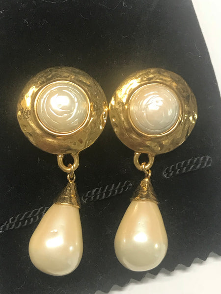 Vintage Yves Saint Laurent golden dangling earrings with round and tea – eNdApPi  ***where you can find your favorite designer vintages..authentic,  affordable, and lovable.