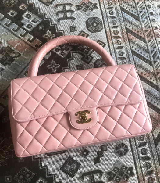 Vintage CHANEL milky pink color lambskin classic 2.55 handbag