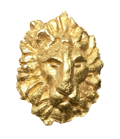 Vintage Yves Saint Laurent golden lion pin brooch. rive gauche. Made in France. For hat, scarf, jacket etc.